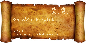 Kocsár Nikolett névjegykártya