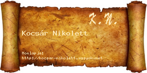 Kocsár Nikolett névjegykártya